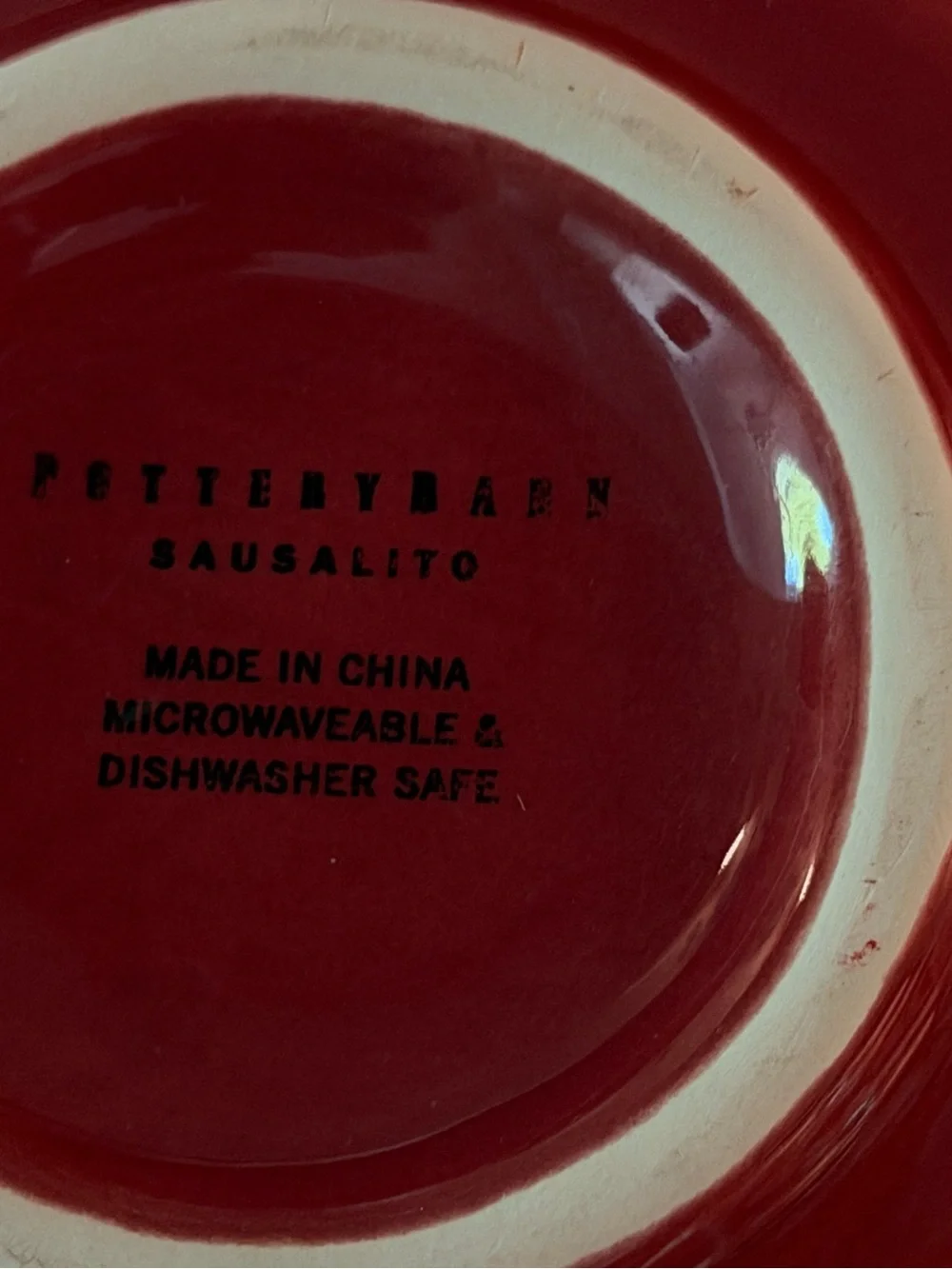Pottery Barn Sausalito Red Cereal-Soup Bowls
